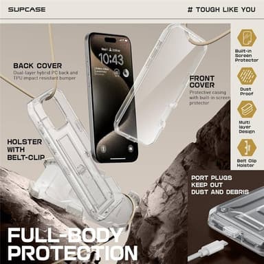 SUPCASE UB Pro deksel iPhone 16 Pro - Clear