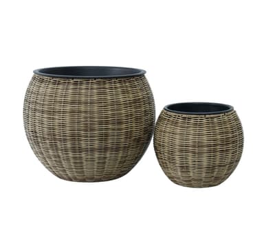 Plantekar WICKER D40xH32cm, lysebrun