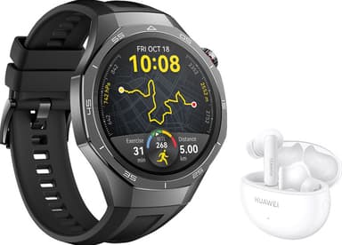 Huawei Watch GT 5 Pro sportsklokke 46mm (sort) + FreeBuds 5i gavepakke