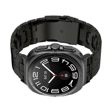 Iron Man Edition Titanium klokkerem for Samsung Galaxy Watch 7 Ultra 47mm Sort