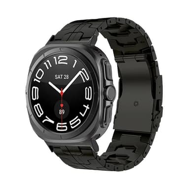 Iron Man Edition Titanium klokkerem for Samsung Galaxy Watch 7 Ultra 47mm Sort
