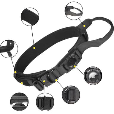 AirTag Pet Collar - Justerbar nylonhalsbånd med AirTag-holder Sort S