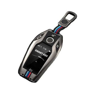 BMW nøkkelbrikkedeksel for BMW 3-serie, 5-serie, 7-serie, 1-serie Svart+grå
