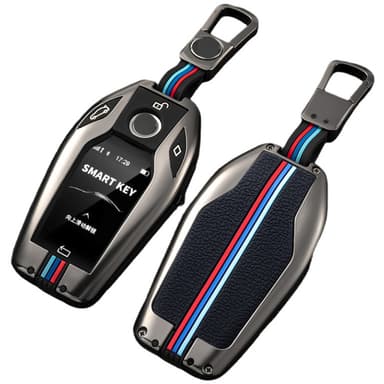 BMW nøkkelbrikkedeksel for BMW 3-serie, 5-serie, 7-serie, 1-serie Svart+grå