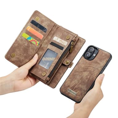 CaseMe mobildeksel 008 8-kort iPhone 16 - Brun