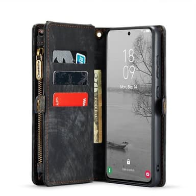 CaseMe mobildeksel 008 8-kort Samsung Galaxy S23 FE - Svart/grå