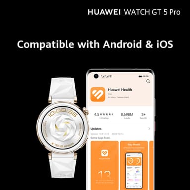 Huawei Watch GT 5 Pro sportsklokke 46mm (sort) + FreeBuds 5i gavepakke