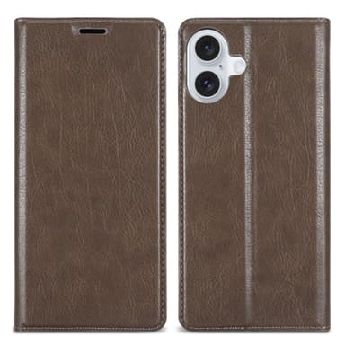 iPhone 16 lommebokdeksel Case Cover (Brun)