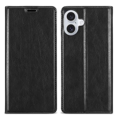 iPhone 16 lommebokdeksel Case Cover (Svart)
