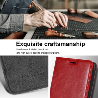 iPhone 16 lommebokdeksel Case Cover (Rød)