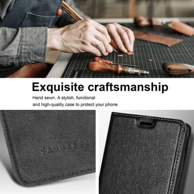 iPhone 16 lommebokdeksel Case Cover (Svart)