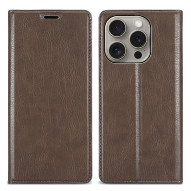 iPhone 16 PRO MAX lommebokdeksel Case Cover (Brun)