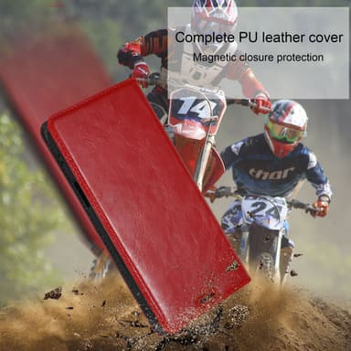iPhone 16 lommebokdeksel Case Cover (Rød)