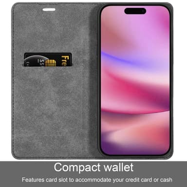 iPhone 16 PRO MAX lommebokdeksel Case Cover (Brun)