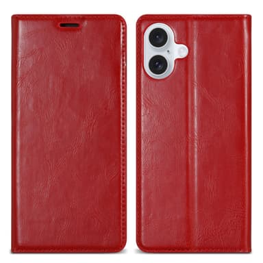 iPhone 16 lommebokdeksel Case Cover (Rød)