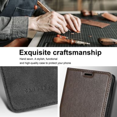 iPhone 16 PRO MAX lommebokdeksel Case Cover (Brun)