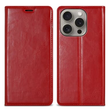 iPhone 16 PRO lommebokdeksel Case Cover (Rød)