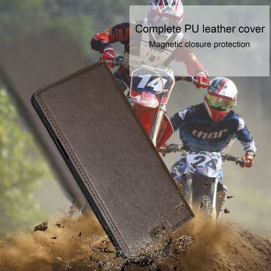 iPhone 16 PRO MAX lommebokdeksel Case Cover (Brun)