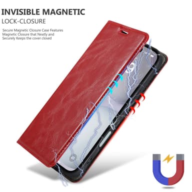 iPhone 16 PLUS lommebokdeksel Case Cover (Rød)