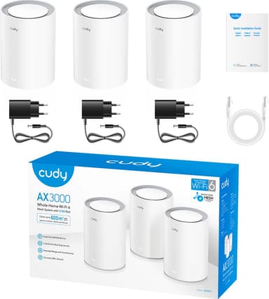 Cudy M3000 WiFi 6 mesh system (3-pakning)