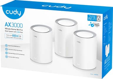 Cudy M3000 WiFi 6 mesh system (3-pakning)