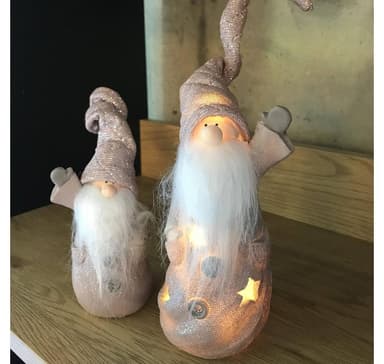 Stående nisse STJERNELYS, H30cm, rosa