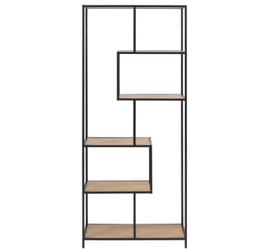 Hylle SEAFORD 77x35xH185cm, villeik/sort