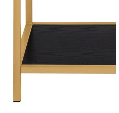 Hylle SEAFORD 77x35xH185cm, sort/gyllen