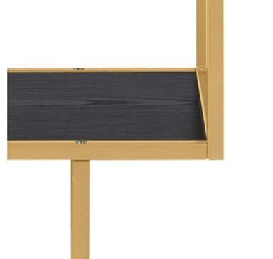 Hylle SEAFORD 77x35xH185cm, sort/gyllen