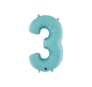 Nummer ""3"" Pastellblå
