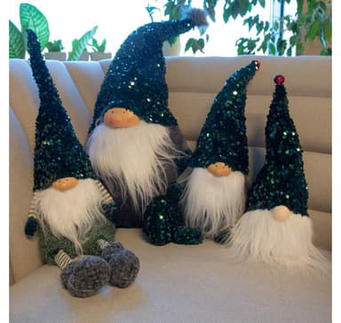 Nisse med lys BIR, grønn, H28cm