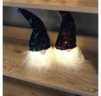 Nisse med lys BIR, grønn, H28cm