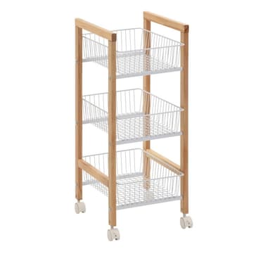 Hylle BREN 32x37xH81cm, hvit/natur