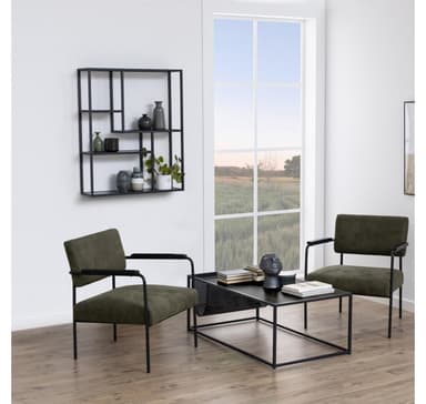 Vegghylle SEAFORD 75x20xH91cm, sort