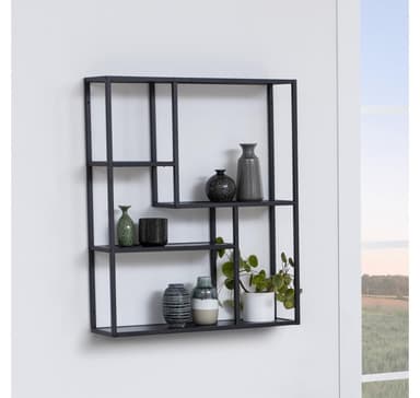 Vegghylle SEAFORD 75x20xH91cm, sort
