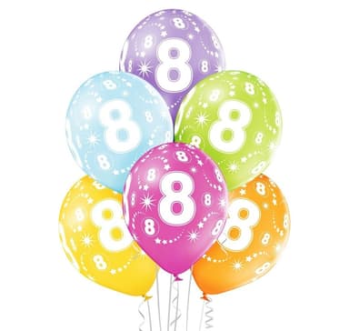 Latekssett '8th Birthday' (6 stk)