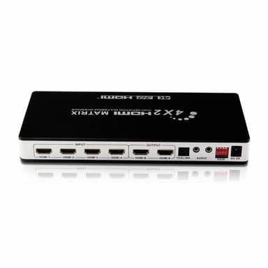 Matrisebryter HDMI 4 x 2 UHD 4K2K 3D med EDID-funksjon