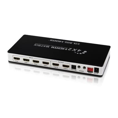 Matrisebryter HDMI 4 x 2 UHD 4K2K 3D med EDID-funksjon