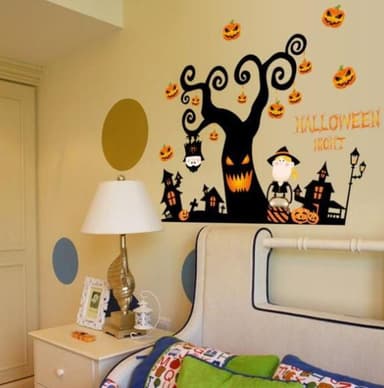 Veggdekorasjon med Halloween-motiv, Skummelt tre 60x90cm