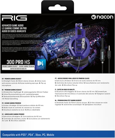 RIG 300 PRO HS gaming headset for PlayStation (lilla)