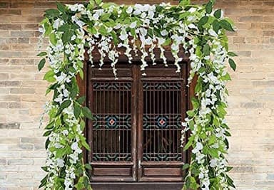 Kunstig plante Wisteria Garlang hvit/grønn 1,8 m 4-pak