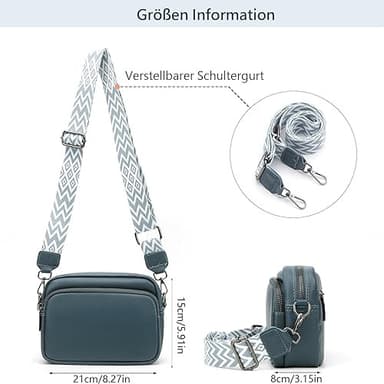 Crossbody-veske, skulderveske av kunstskinn Blå