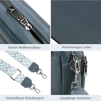 Crossbody-veske, skulderveske av kunstskinn Blå