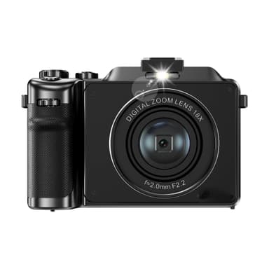 Digitalkamera 4K/48MP/18X digital zoom/autofokus med 32GB TF-minnekort Sort