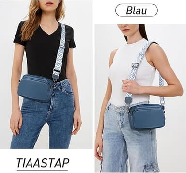 Crossbody-veske, skulderveske av kunstskinn Blå