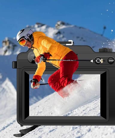 Digitalkamera 4K/48MP/18X digital zoom/autofokus med 32GB TF-minnekort Sort