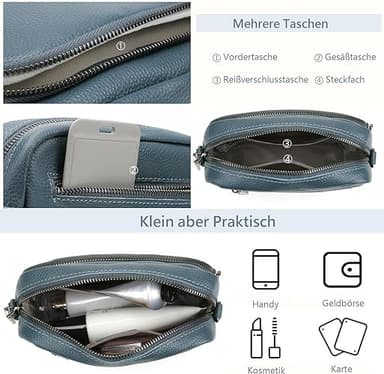 Crossbody-veske, skulderveske av kunstskinn Blå