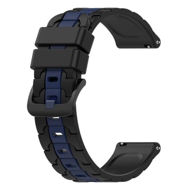 Klokkerem silikon sort/blå 22 mm