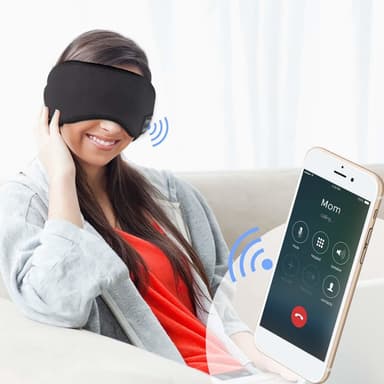 Sovemaske med hodetelefoner Bluetooth 5.0 Sort