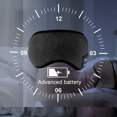 Sovemaske med hodetelefoner Bluetooth 5.0 Sort